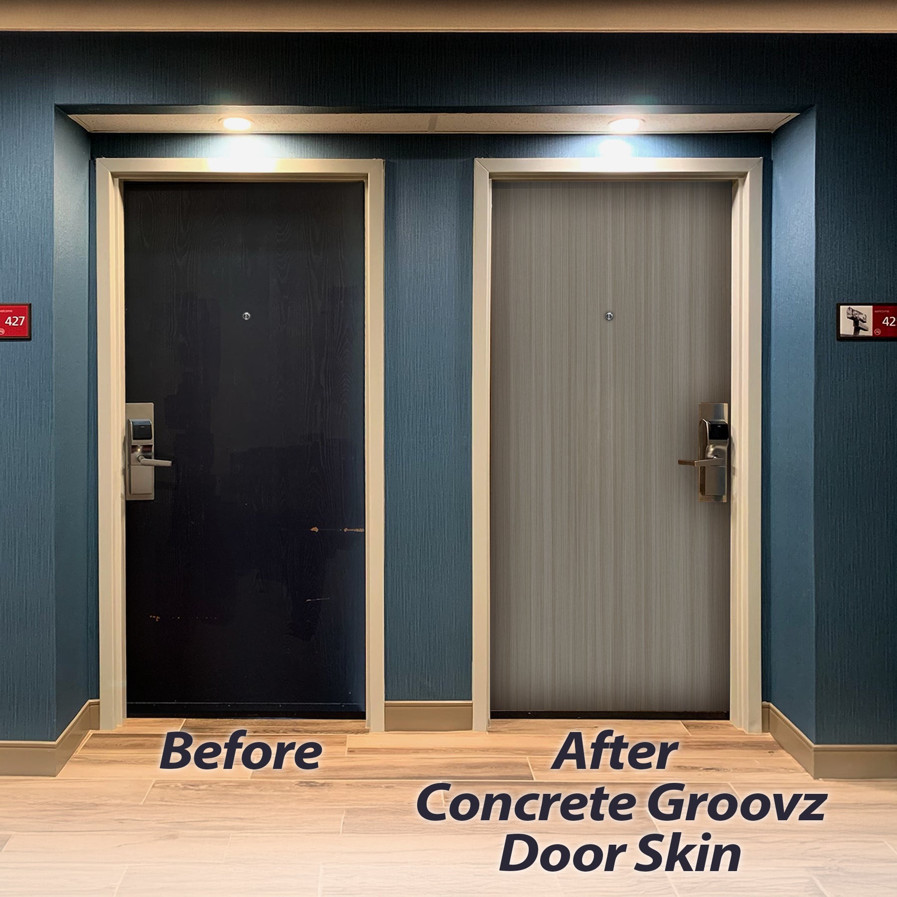Concrete Groovz Door Skin
