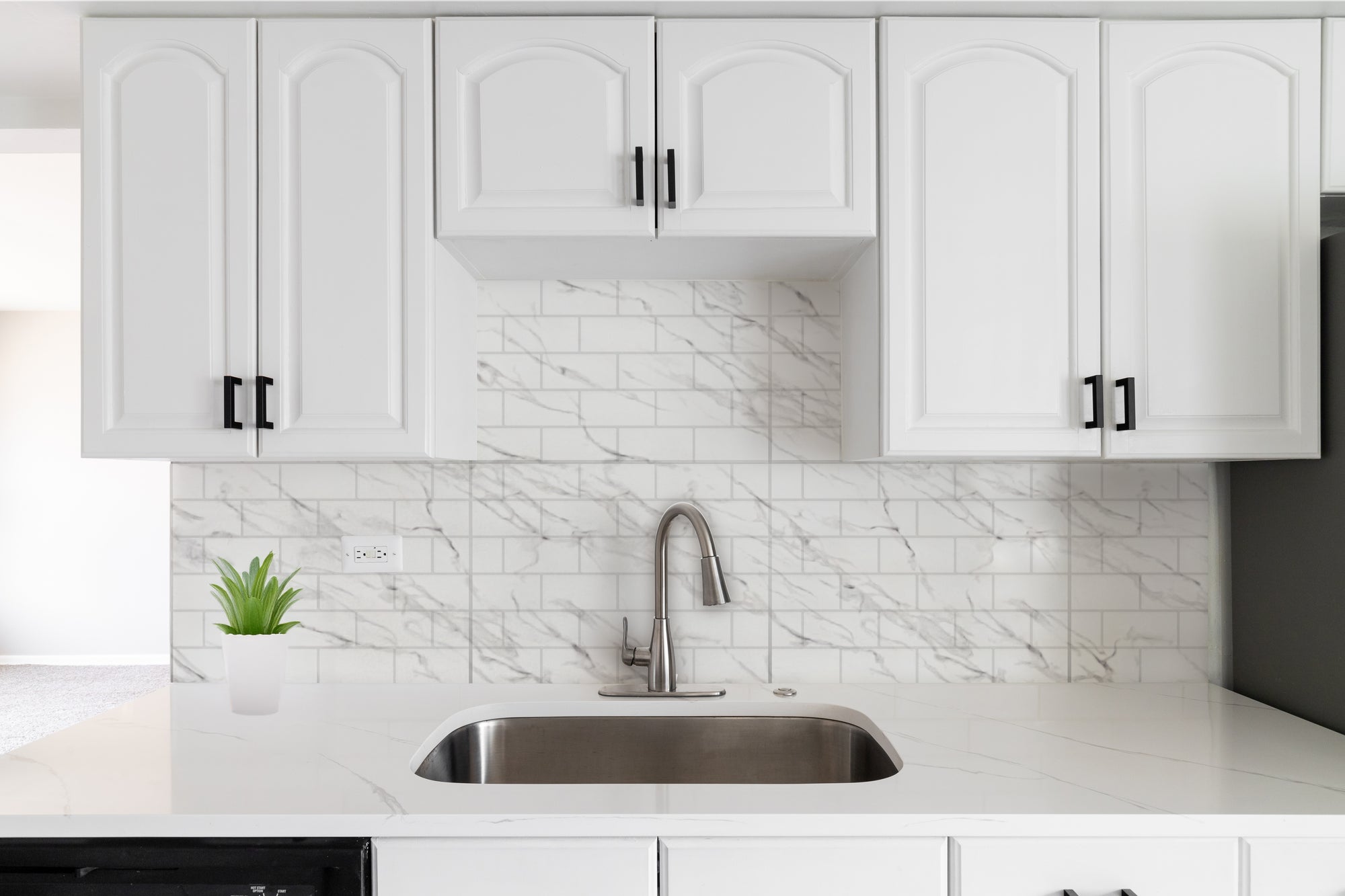 Subway Tile DIY Backsplash Marble Lifestyle Shot