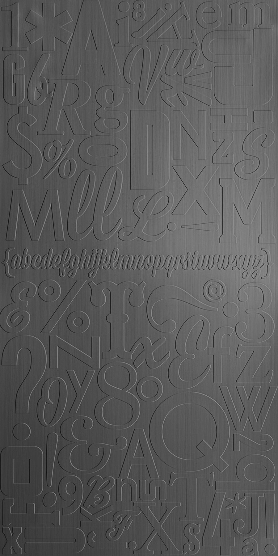 Alphabet Soup Brushed Stainless Steel Wall Panel