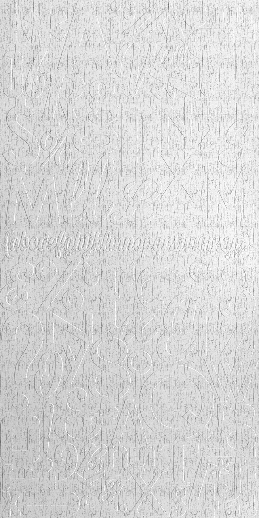 Alphabet Soup Distressed White Wall Panel