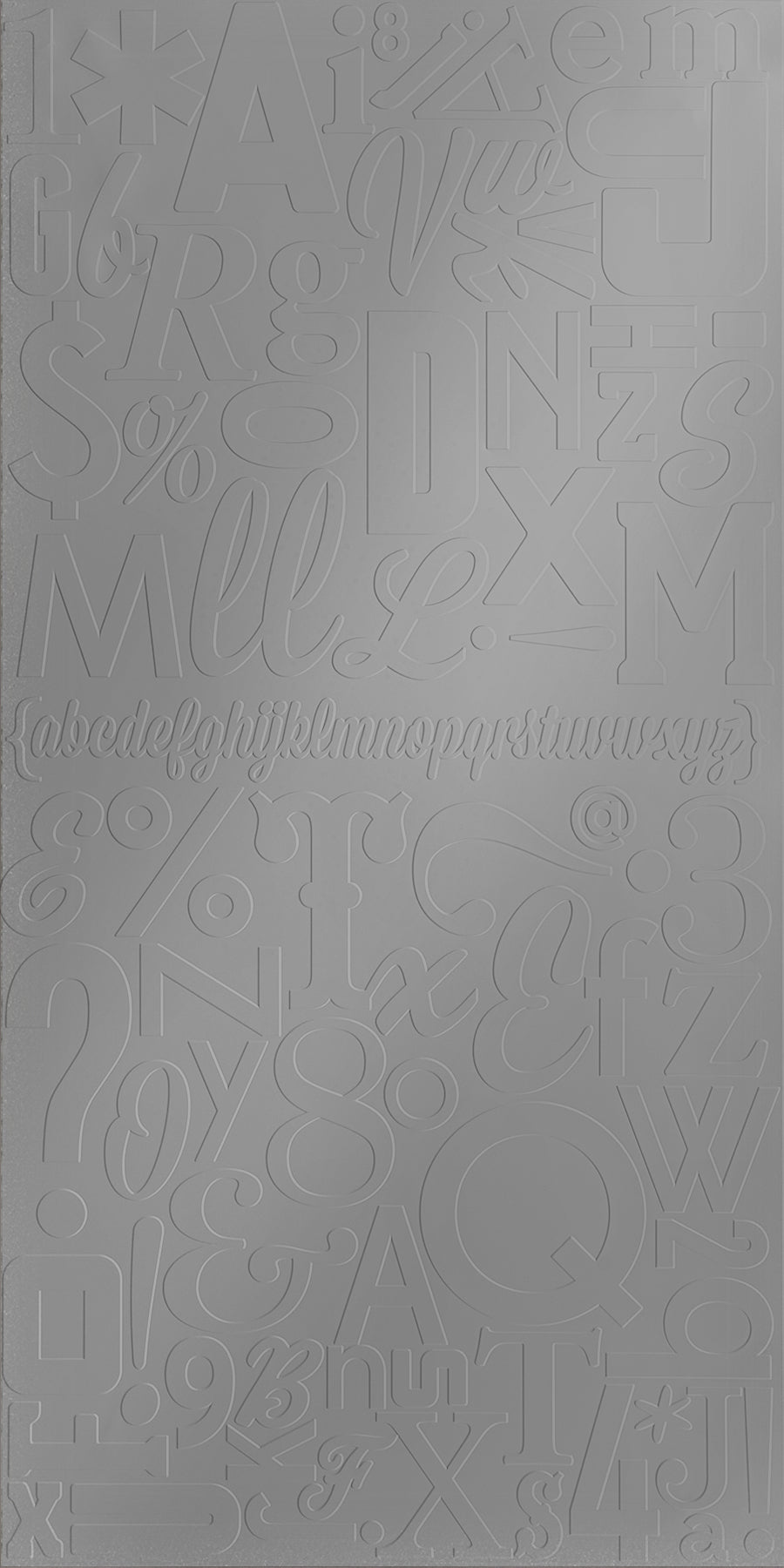 Alphabet Soup Argent Silver Wall Panel