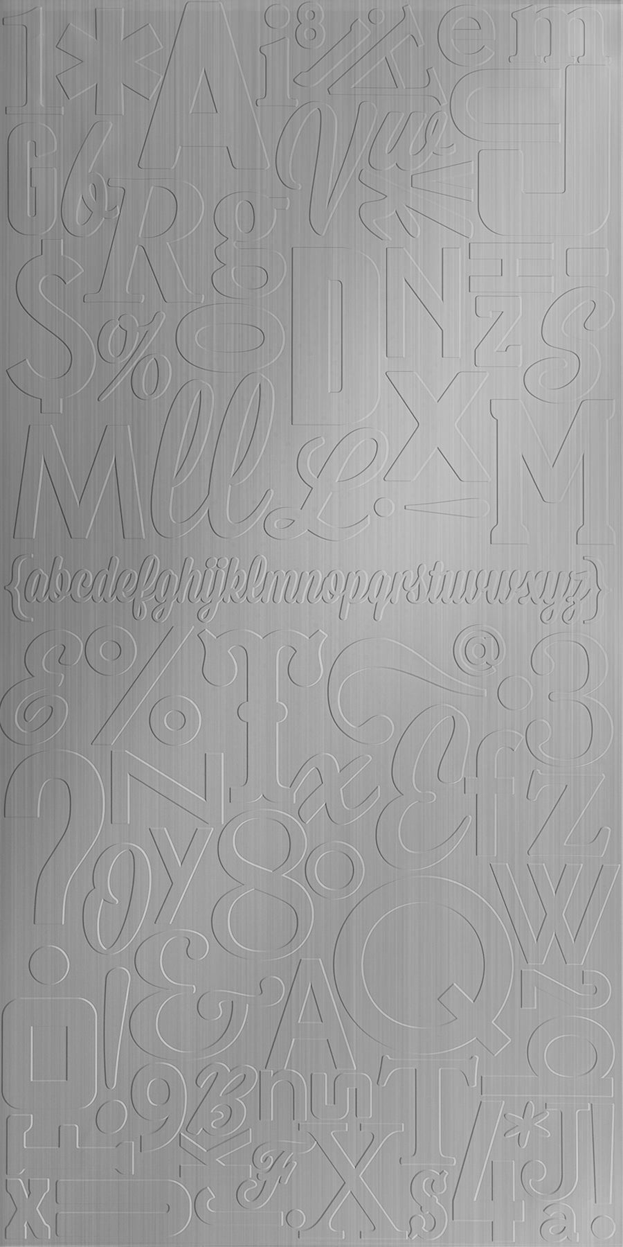 Alphabet Soup Brushed Aluminum Wall Panel