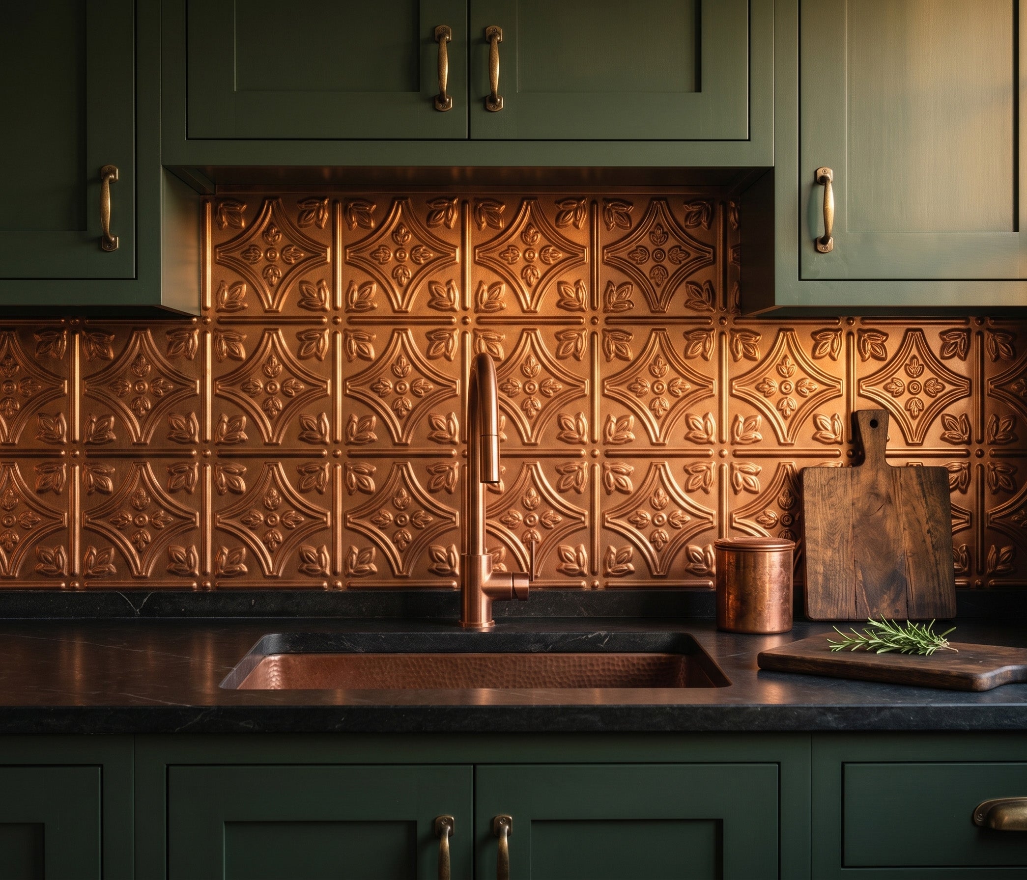 Savannah DIY Backsplash Panels - Brushed Copper