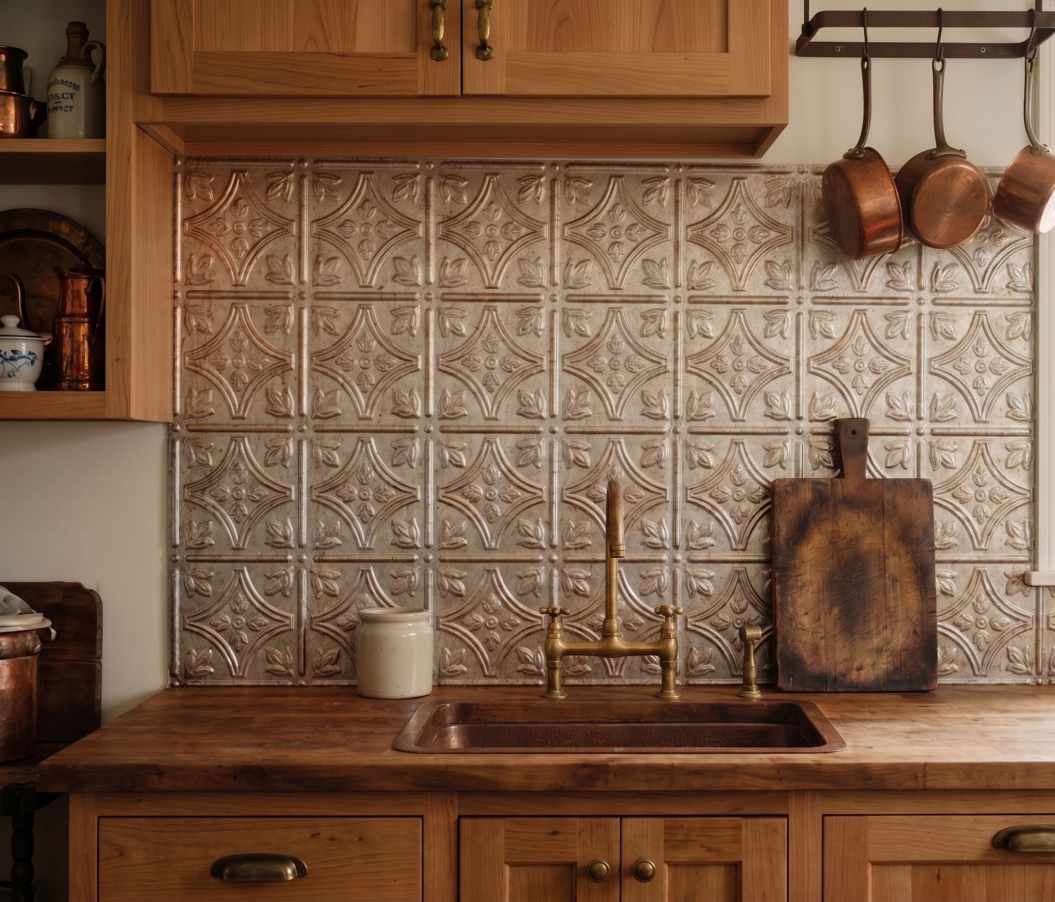 Savannah DIY Backsplash Panels - Vintage Metal