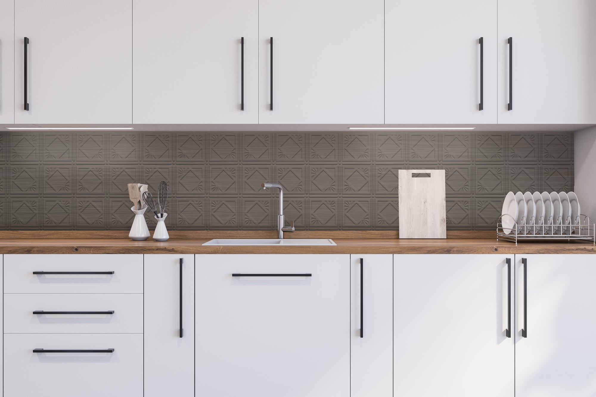 Charleston DIY Backsplash Brushed Nickel Lifestyle Shot