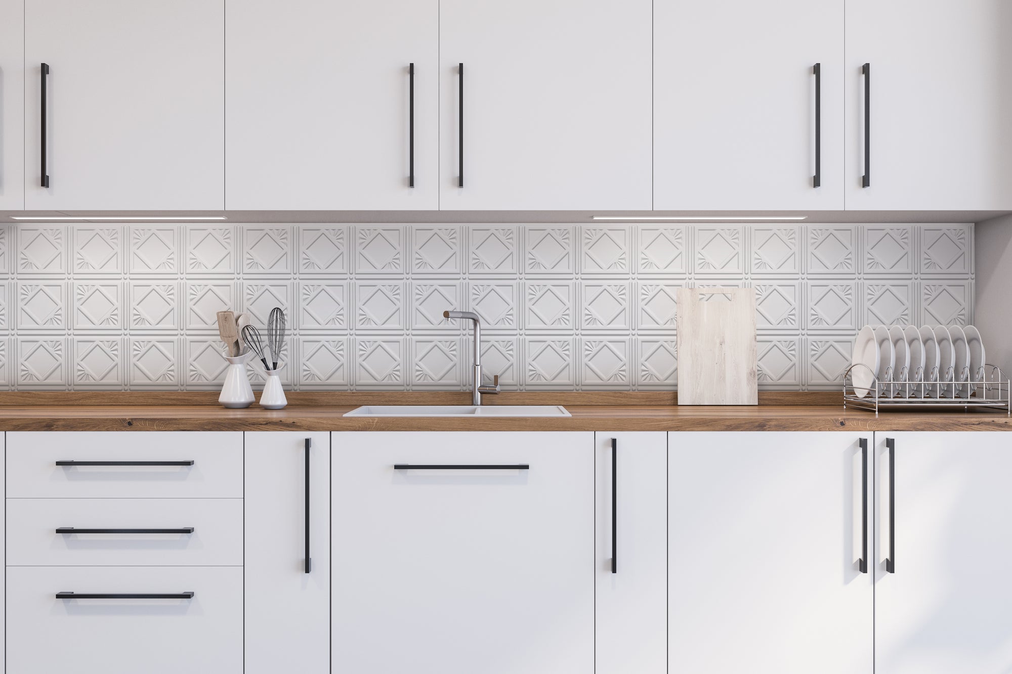 Charleston DIY Backsplash Matte White Lifestyle Shot