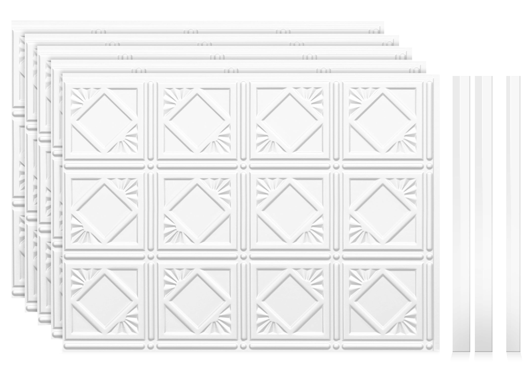 Charleston DIY Backsplash Panels - Matte White