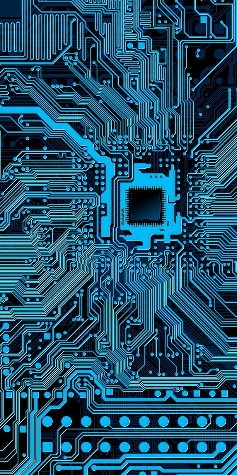 Circuit Board Blue Photographic & Illustrated Fusion Panels