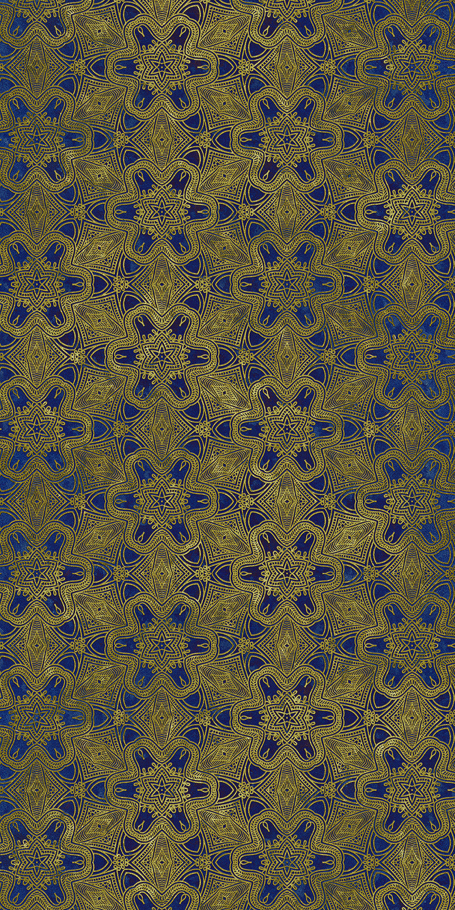 Cobalt & Gold Mandala Pattern & Color Fusion Panels