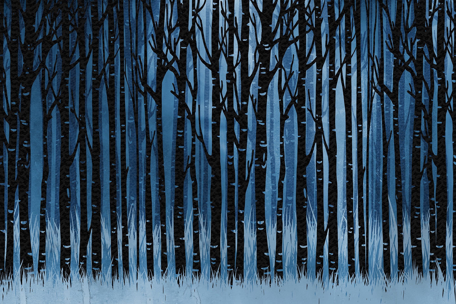 Cut Paper Forest Night Murals Fusion Panels 