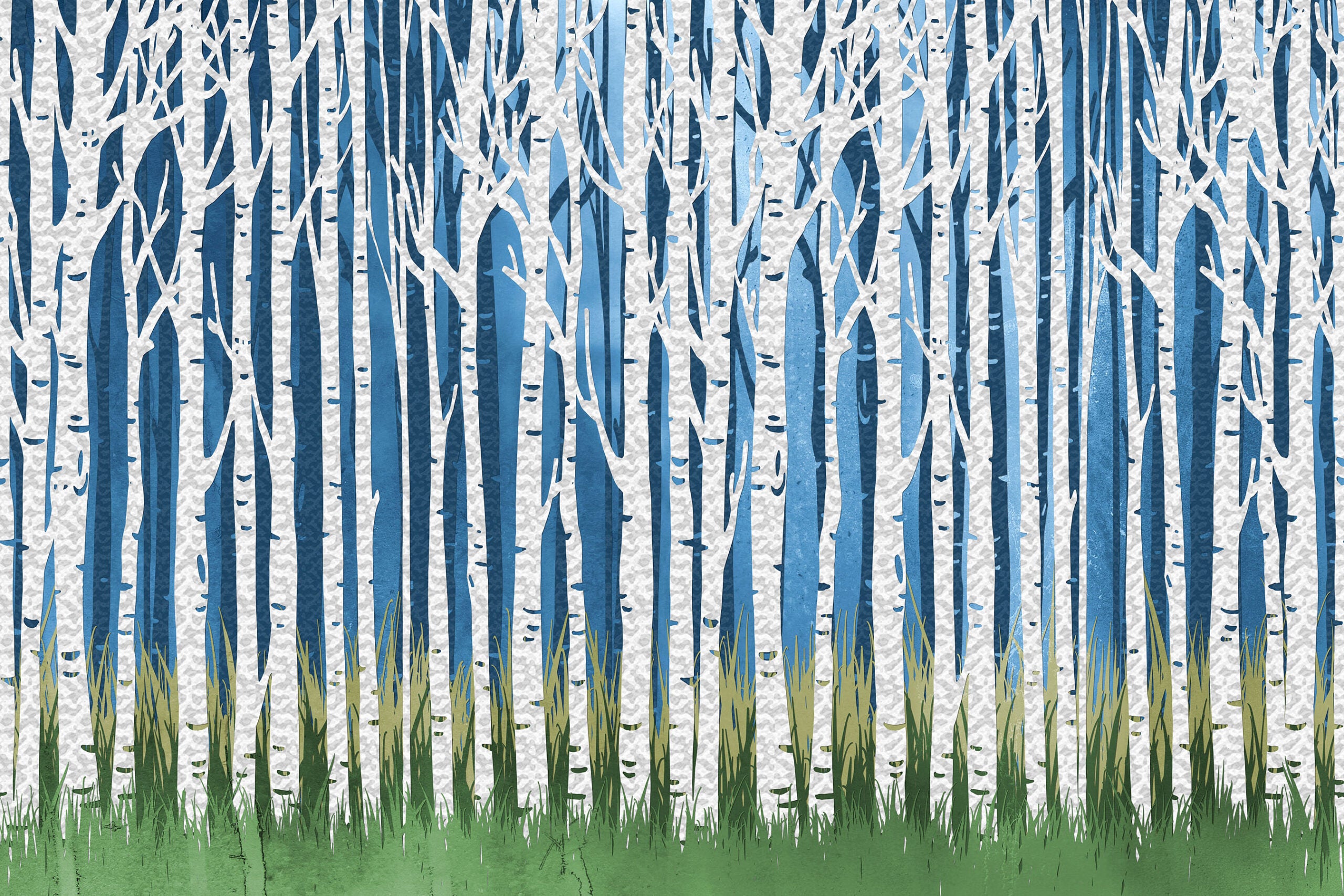 Cut Paper Forest Day Murals Fusion Panels 