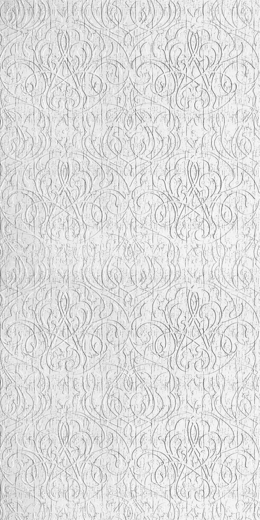 Damask Distressed White Wall Panel