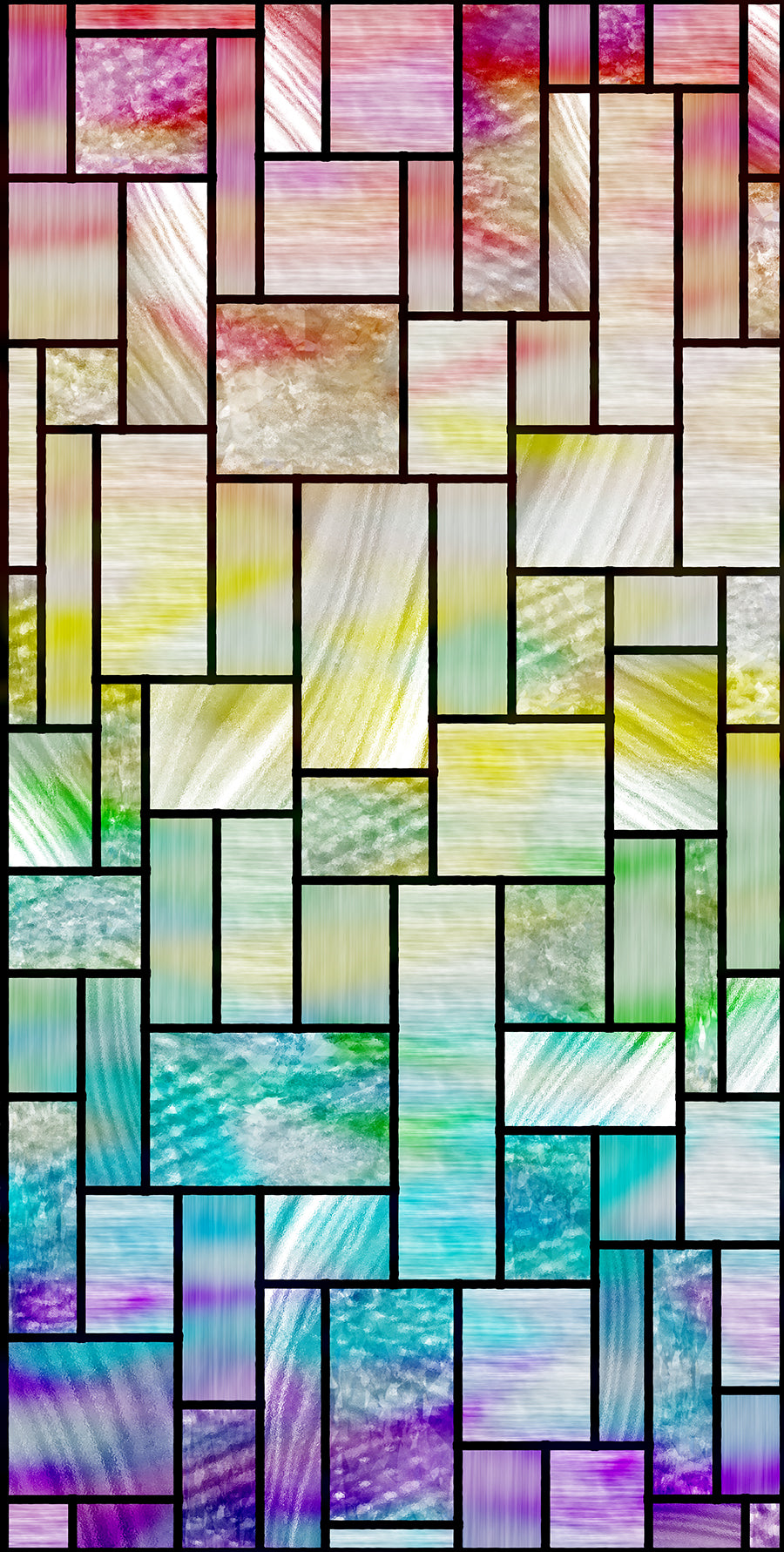 Glass Block Rainbow Pattern & Color Fusion Panels