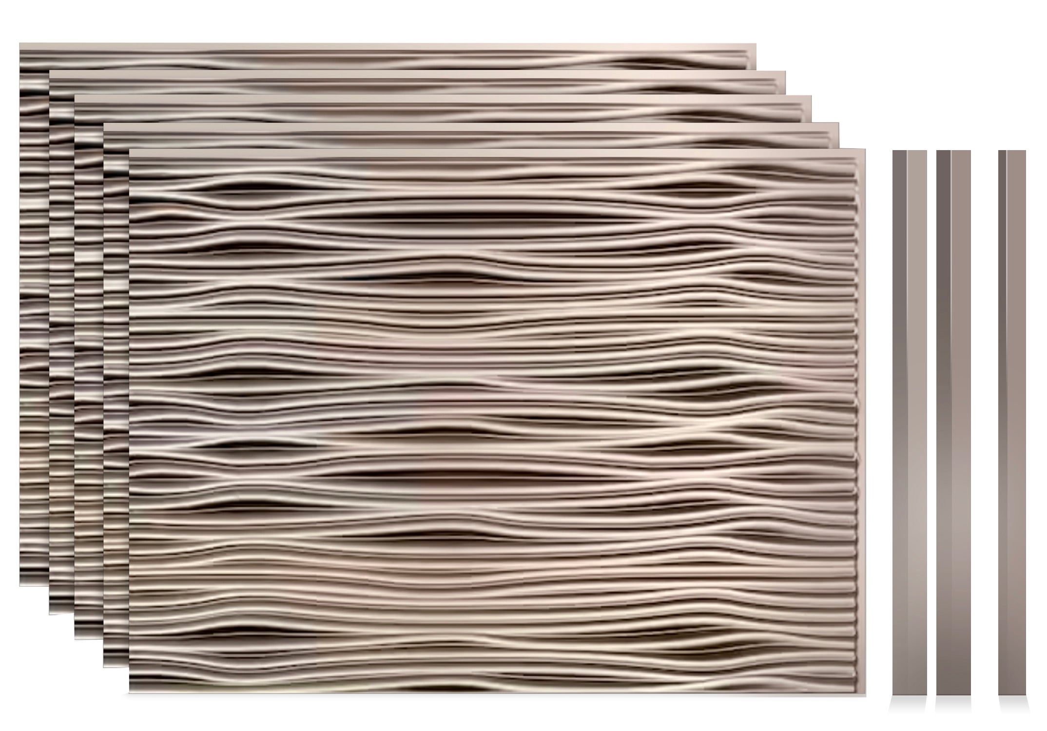 Gobi DIY Backsplash Panels - Brushed Nickel