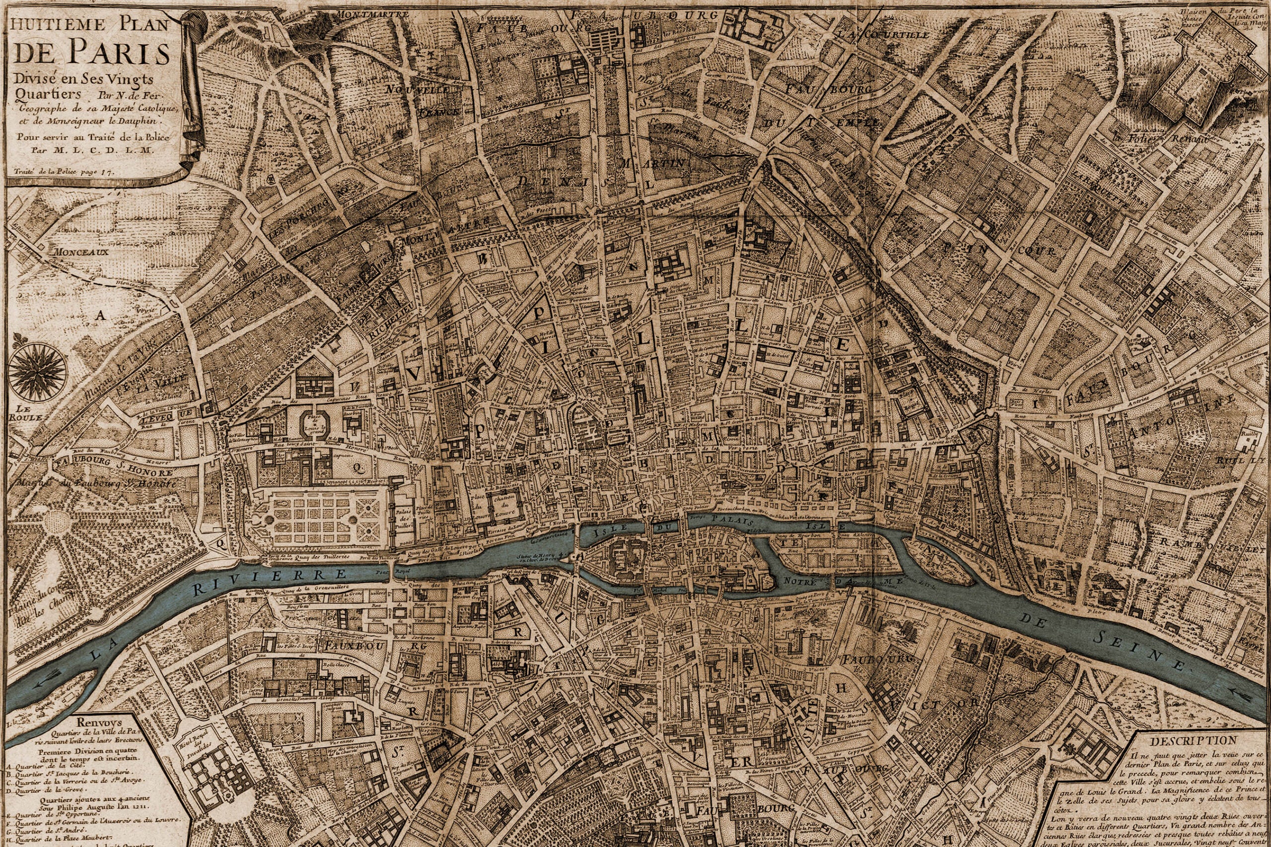Map of Paris Murals Fusion Panels 