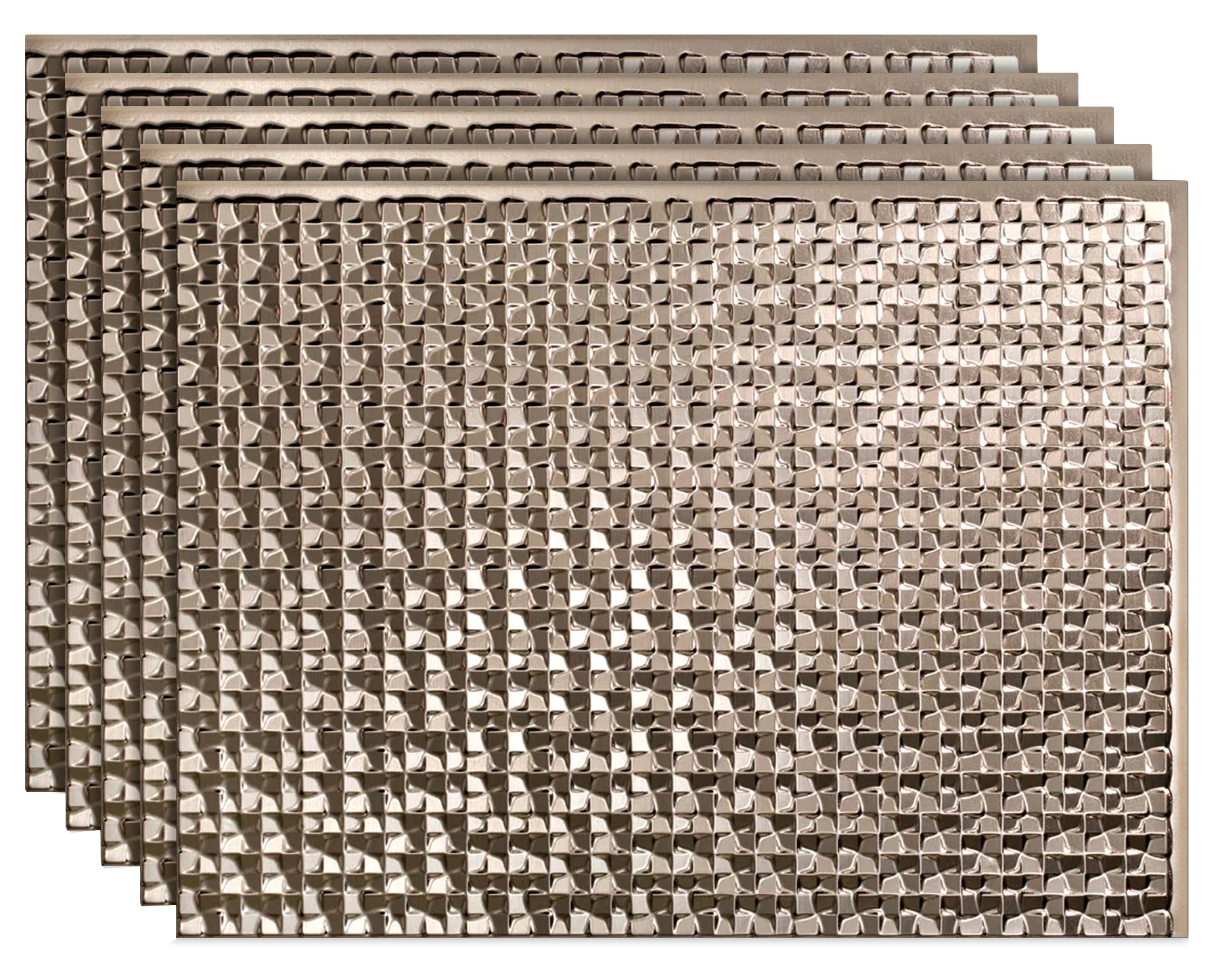Metro DIY Backsplash Panels - Brushed Nickel