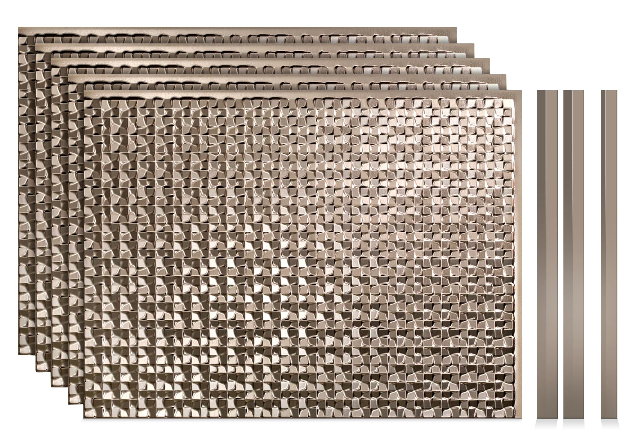 Metro DIY Backsplash Panels - Brushed Nickel