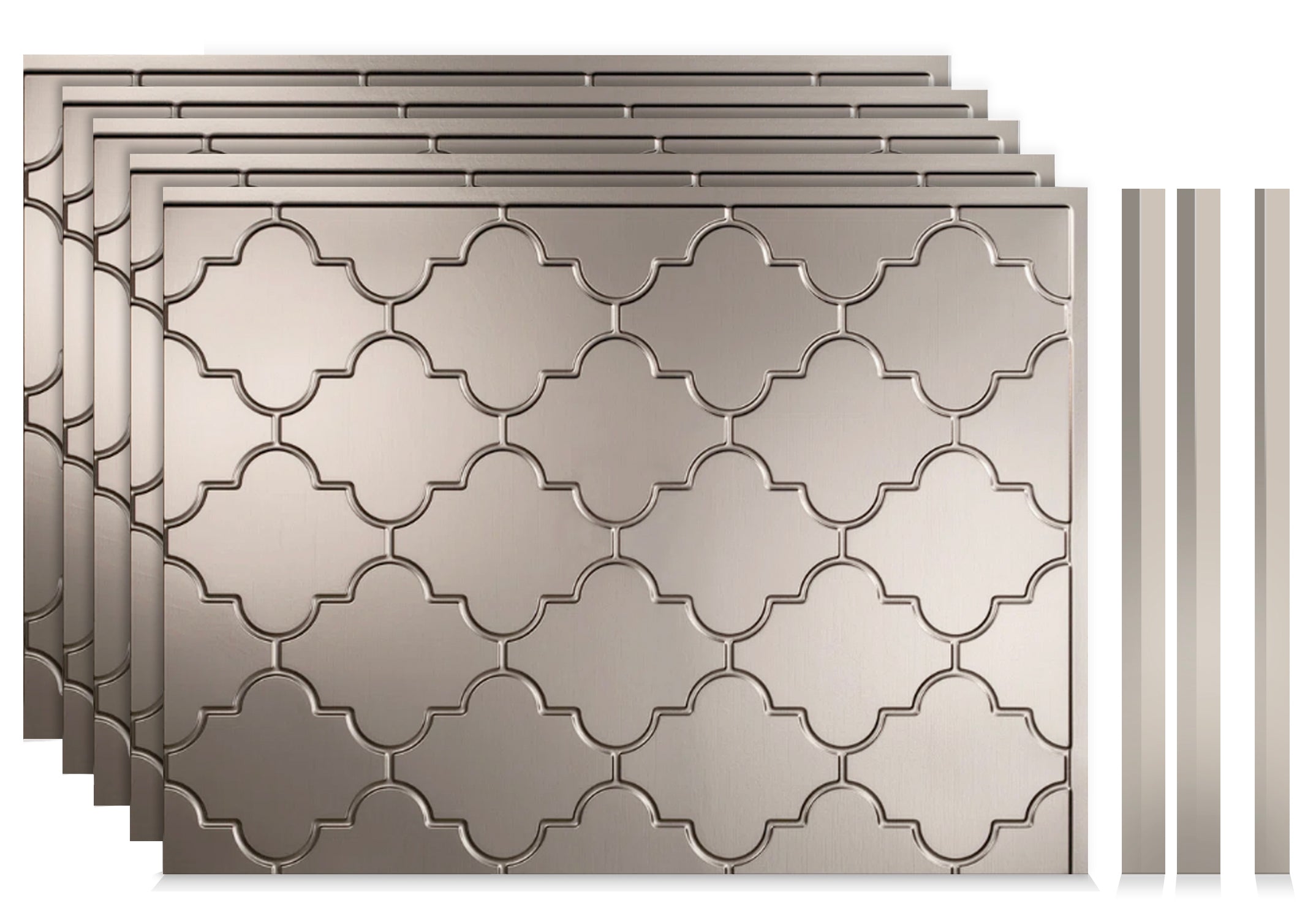 Morocco DIY Backsplash Panels - Brushed Nickel