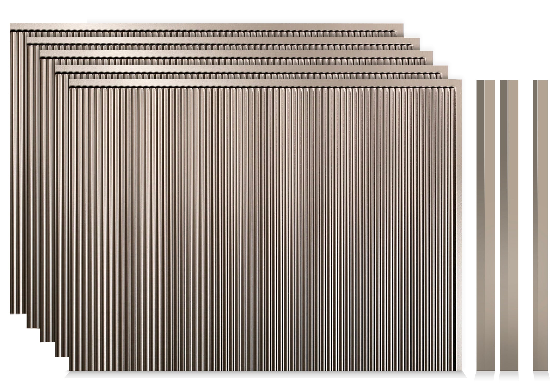 Rib 1 Brushed Nickel Stack & Trim