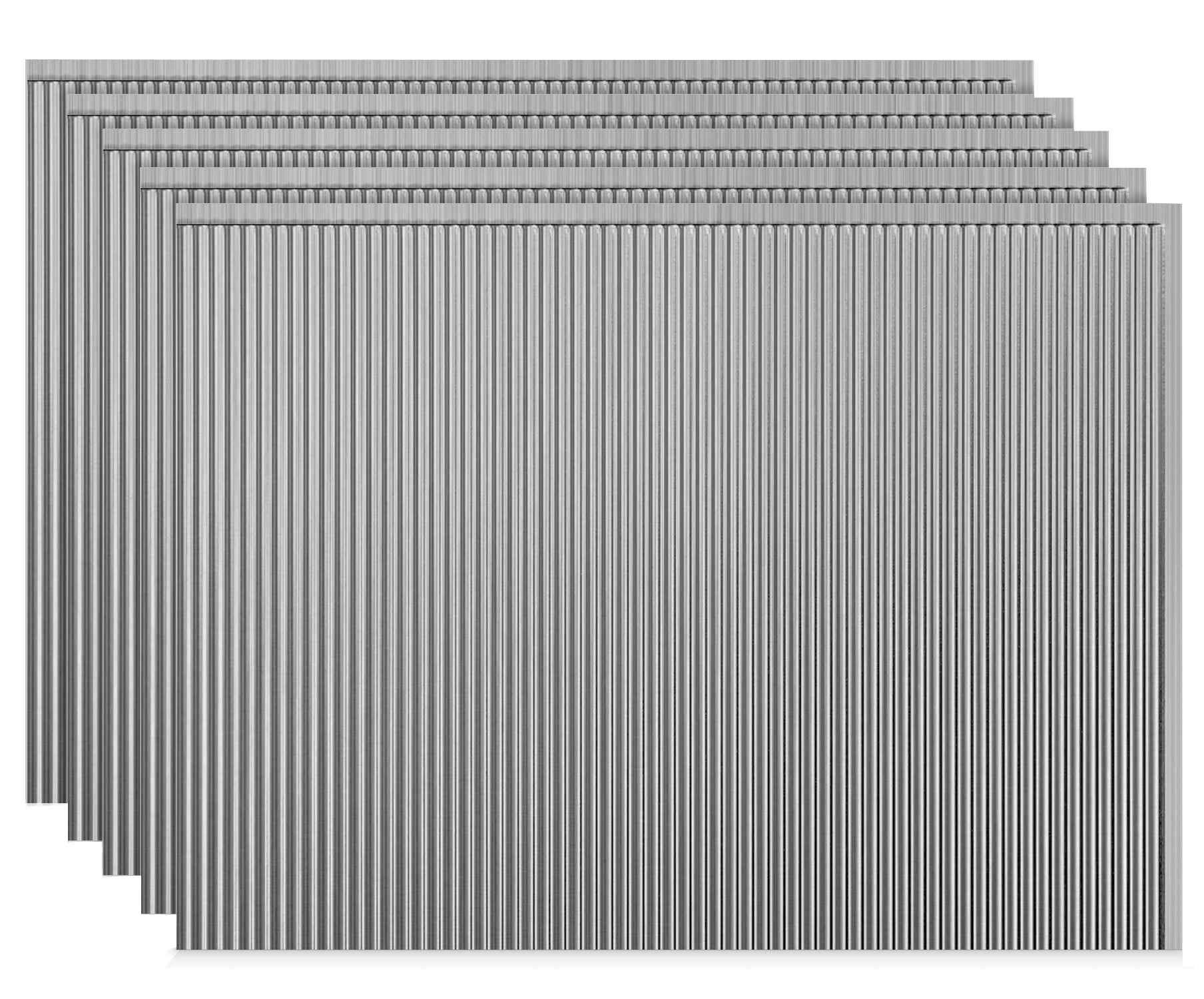 Rib 1 DIY Backsplash Panels - Brushed Stainless