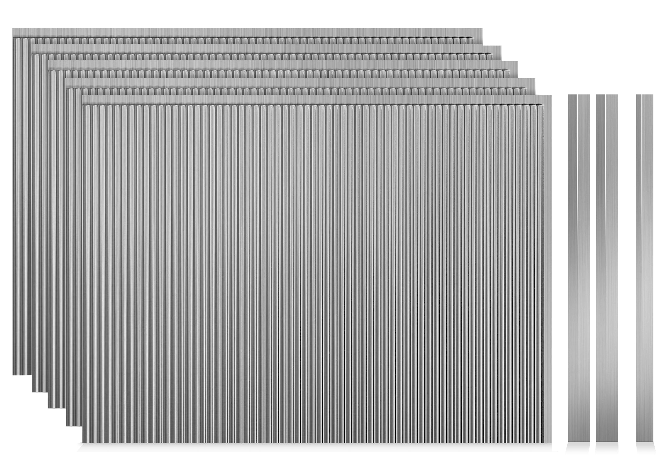 Rib 1 DIY Backsplash Panels - Brushed Stainless