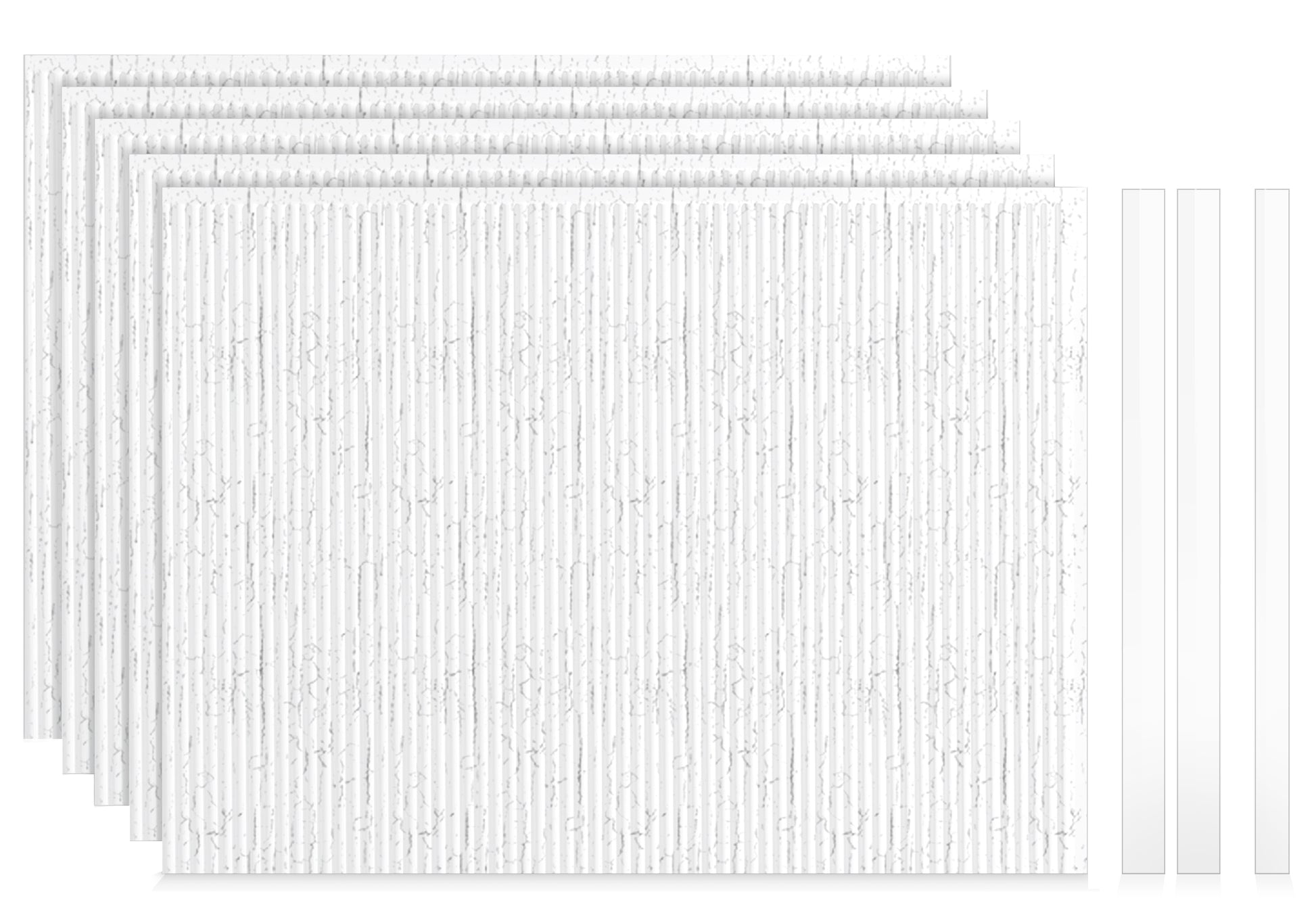 Rib 1 Distressed White 5 Stack & Trim