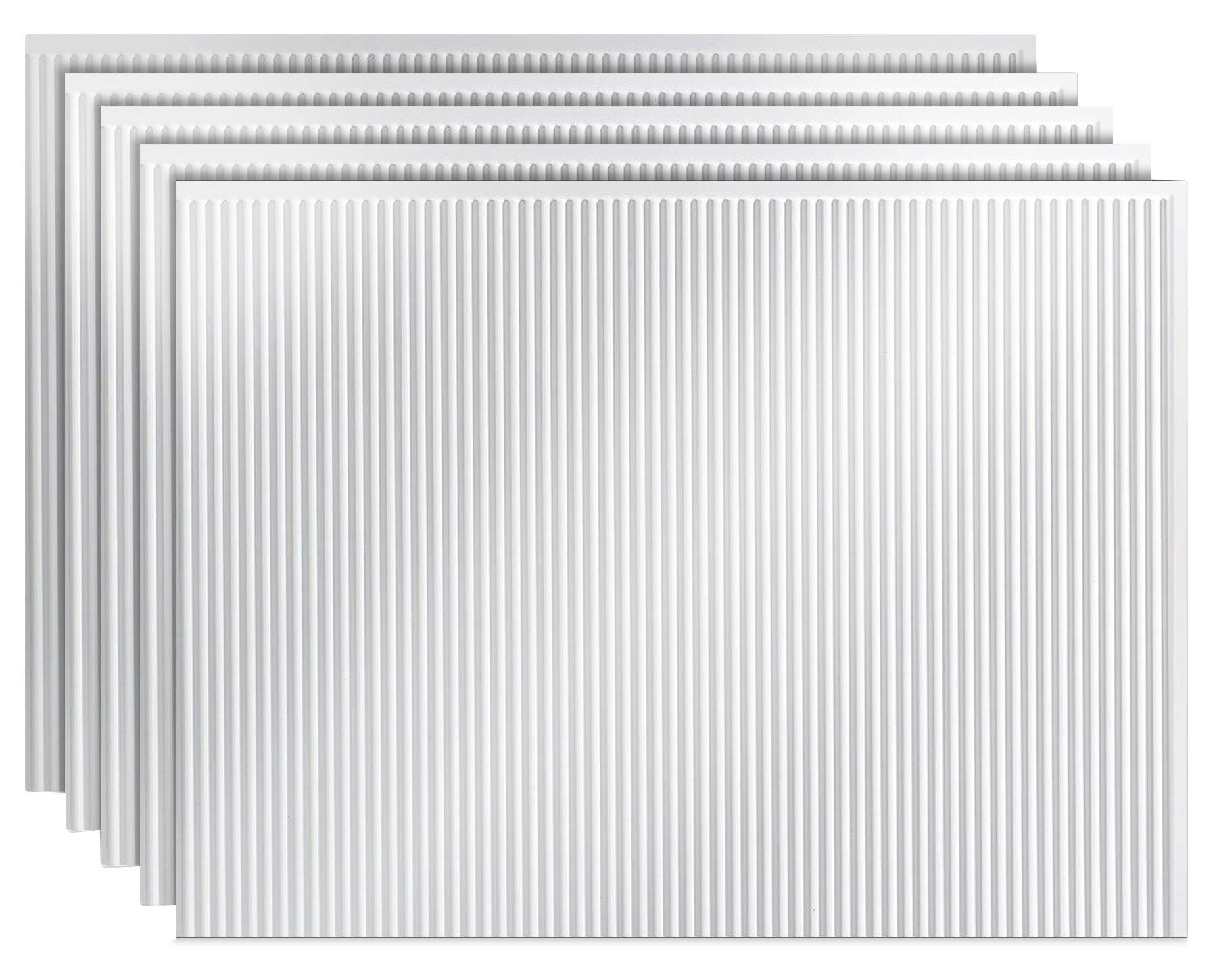 Rib DIY Backsplash Panels - Gloss White