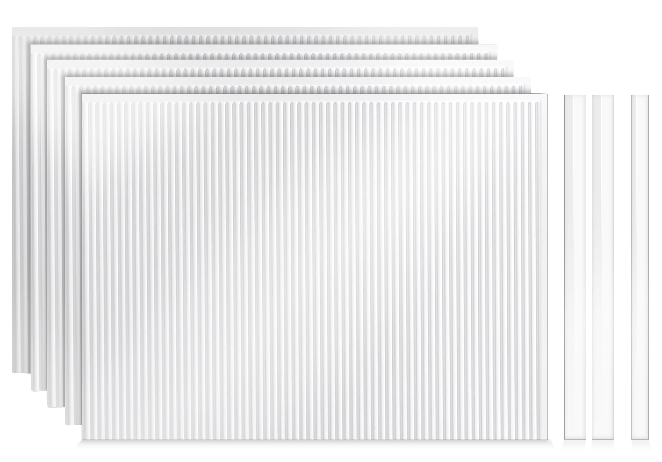 Rib DIY Backsplash Panels - Gloss White