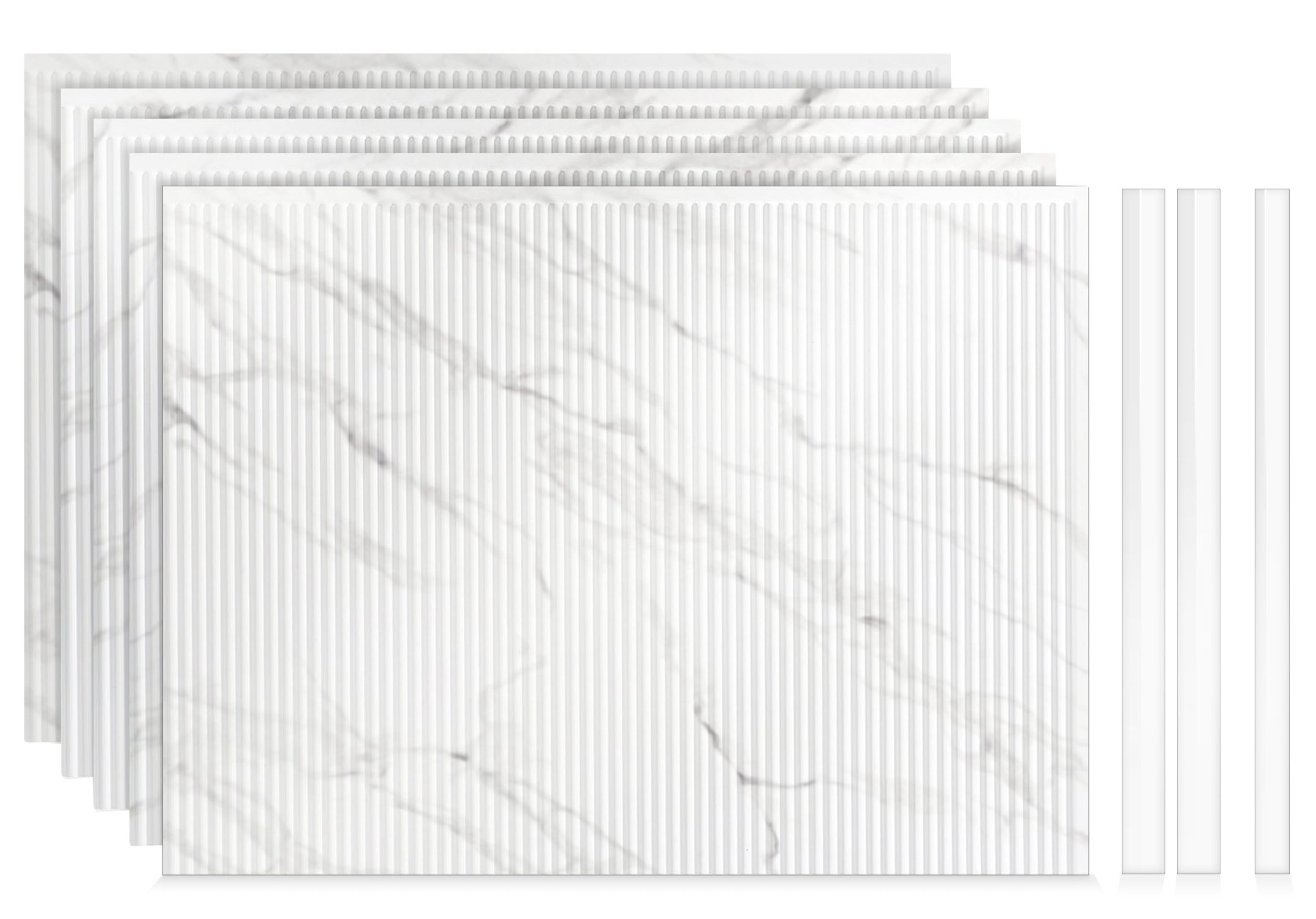 Rib 1 DIY Backsplash Panels - Marble