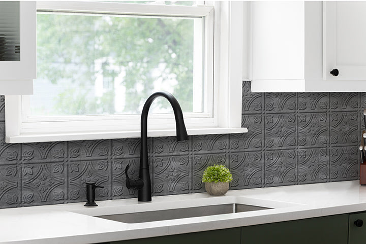 Savannah DIY Backsplash Crosshatch Silver Lifestyle Shot