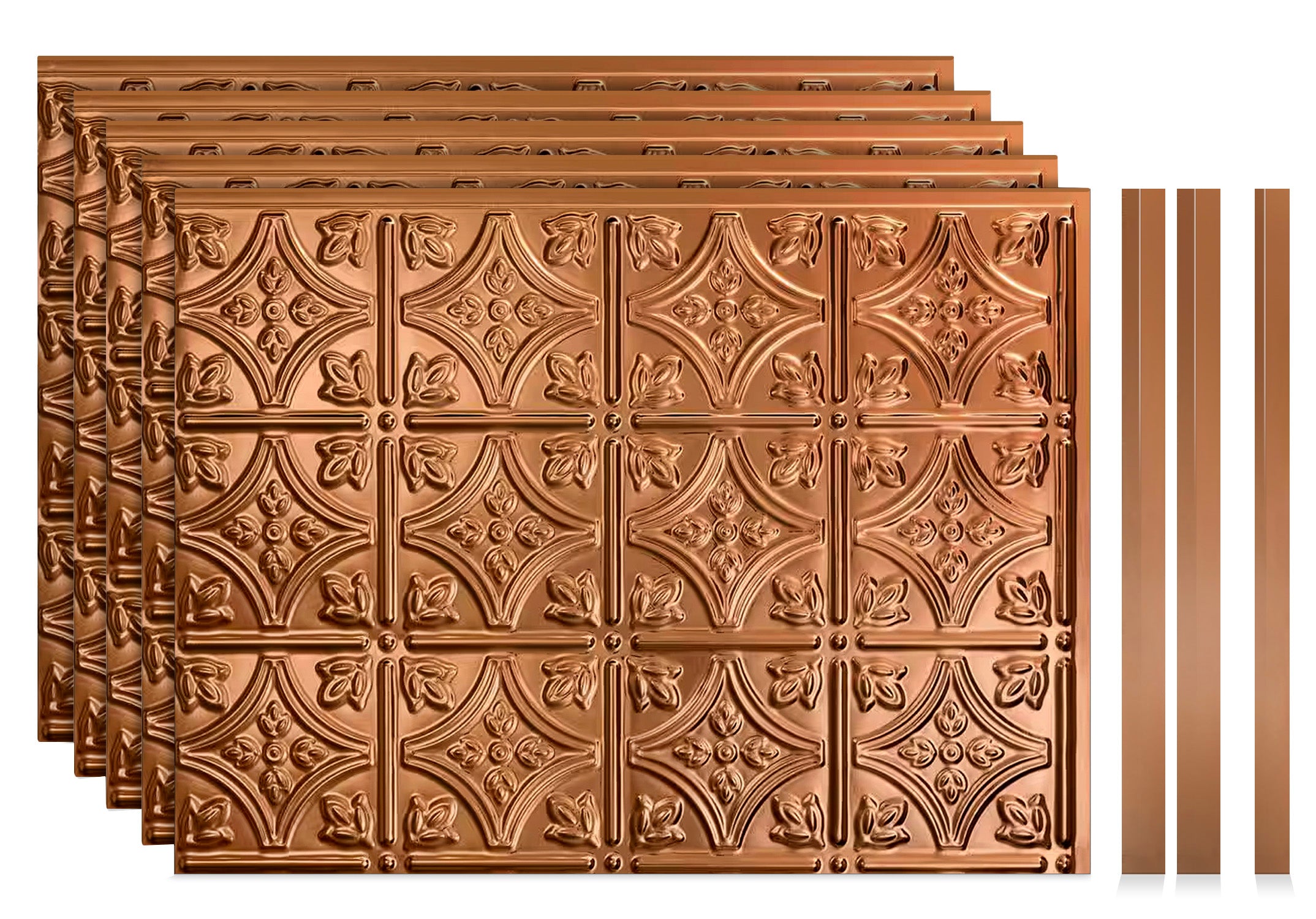Savannah DIY Backsplash Panels - Brushed Copper