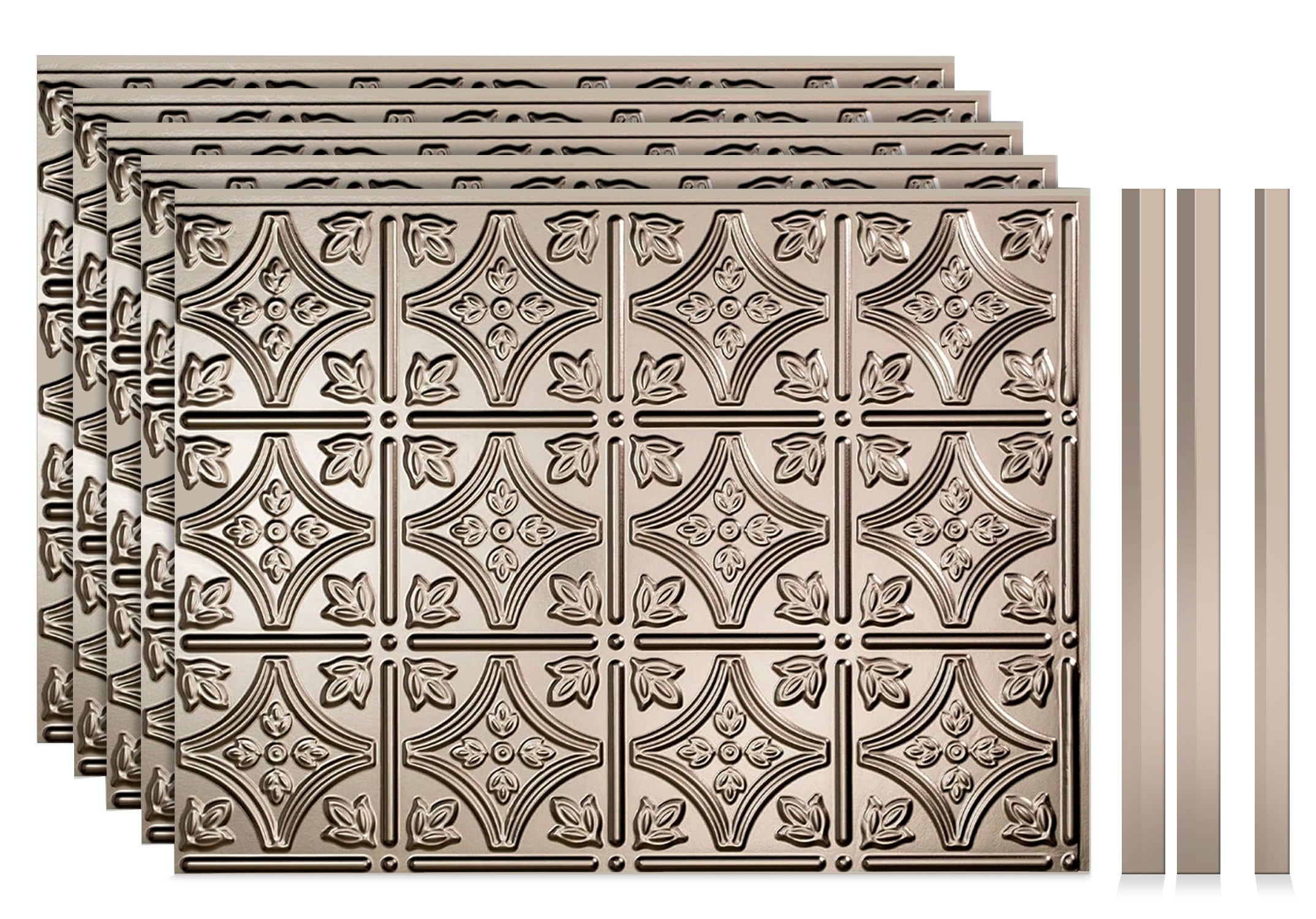 Savannah DIY Backsplash Panels - Brushed Nickel