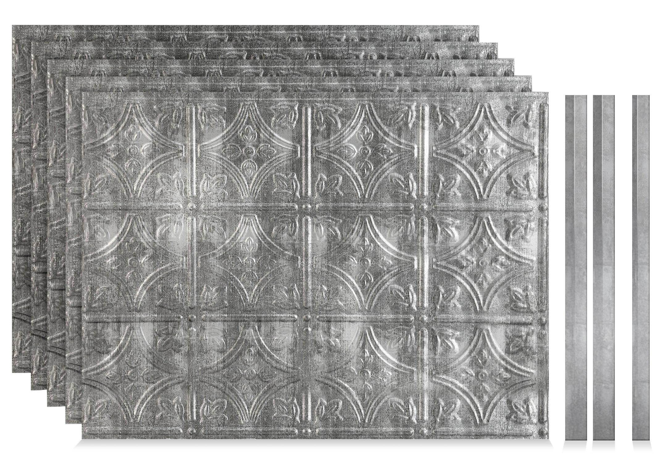 Savannah DIY Backsplash Panels - Crosshatch Silver