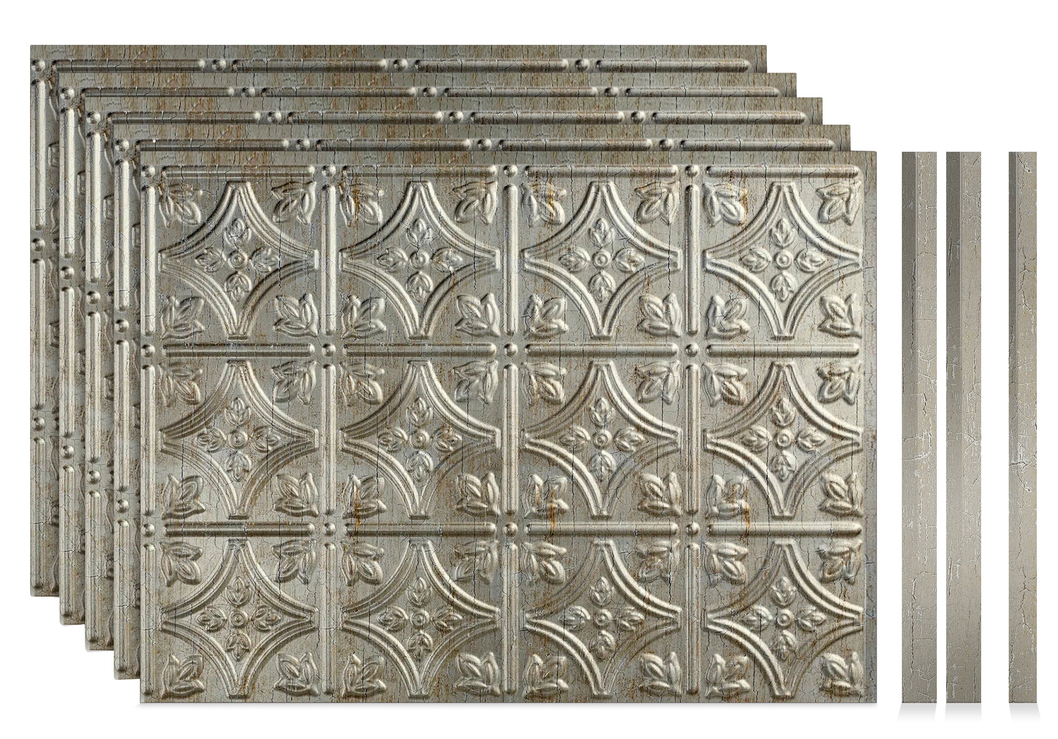 Savannah DIY Backsplash Panels - Vintage Metal