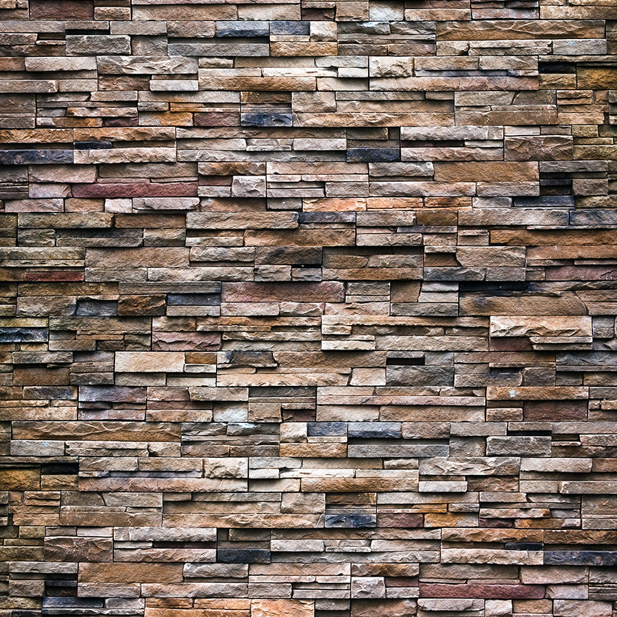 Stacked Wall Tan Stone & Brick Fusion Panels