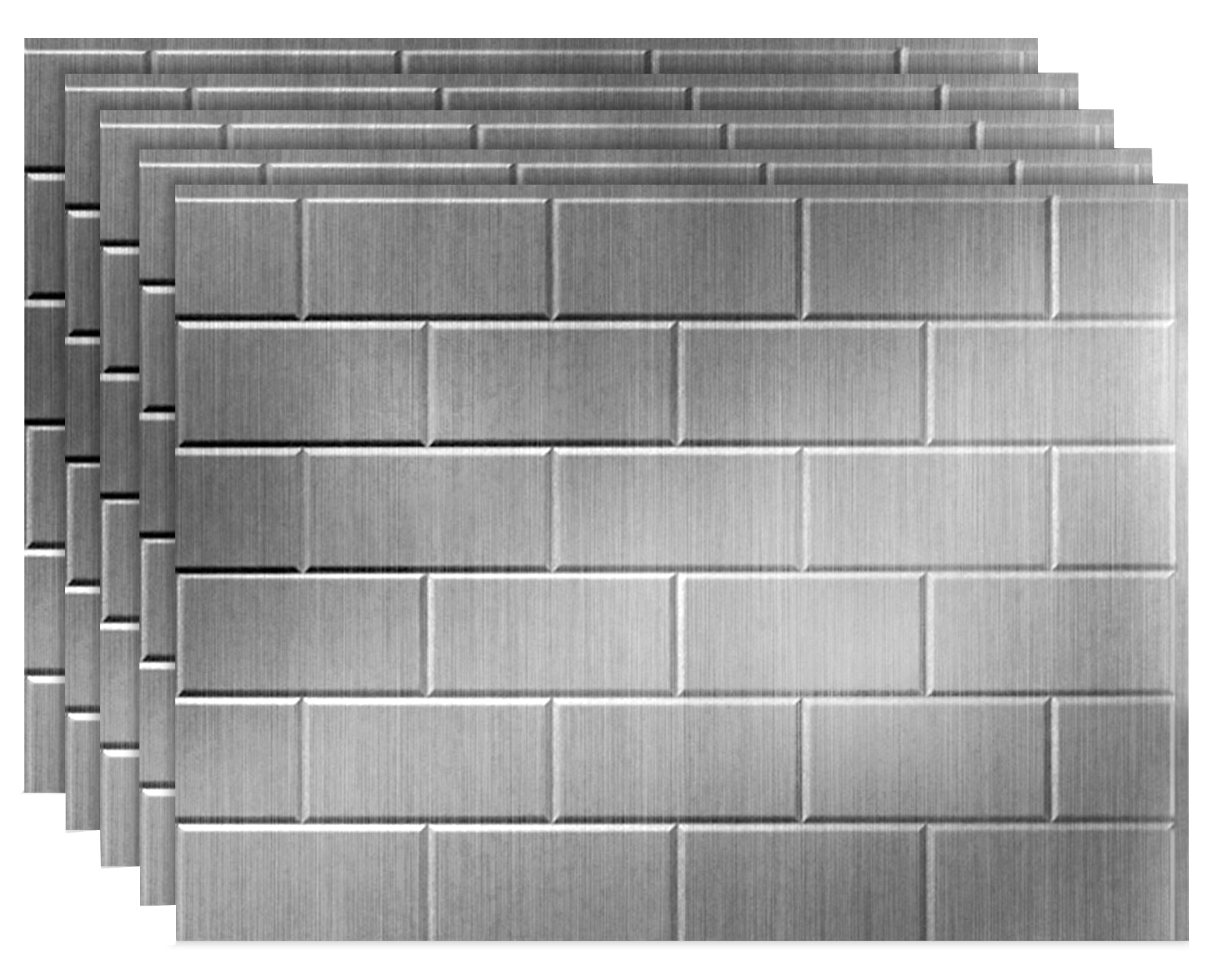 Subway Tile DIY Backsplash Panels - Brushed Stainless