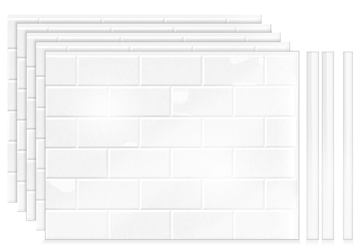 Subway Tile DIY Backsplash Panels - Gloss White – ATI Laminates