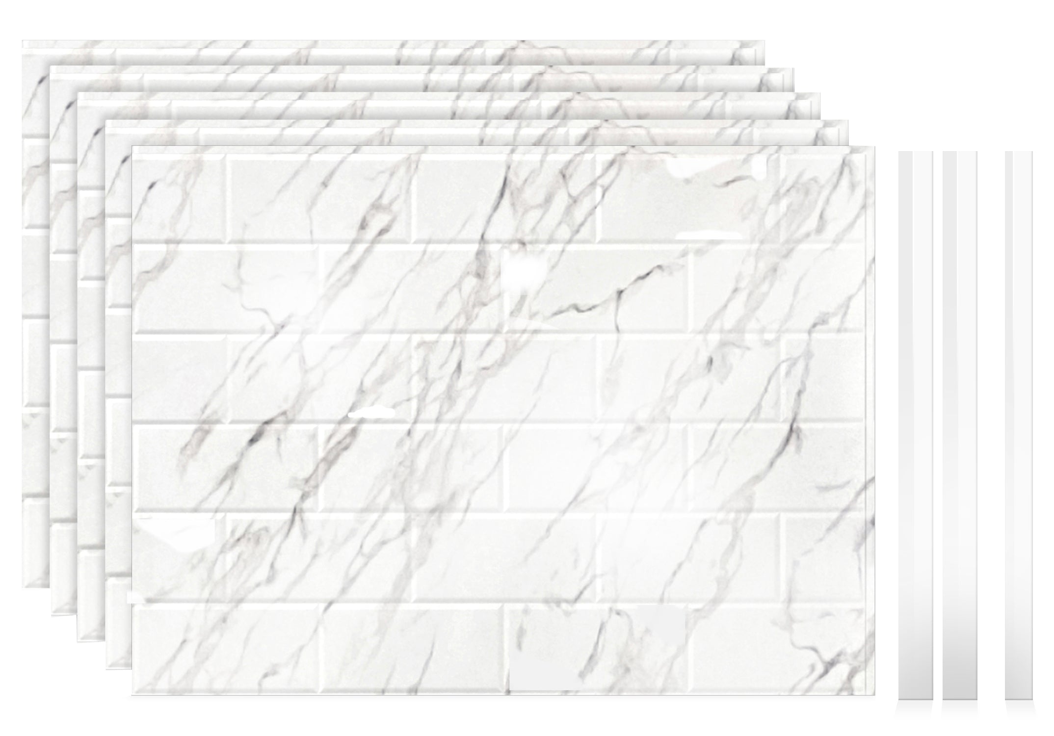 Subway Tile DIY Backsplash Panels - Marble