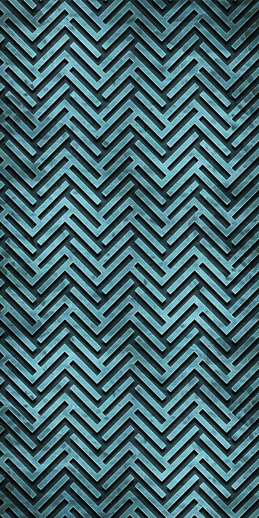 Zig Zag Cut Glass Over Blue Pattern & Color Fusion Panels